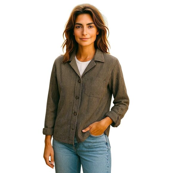 Chico's Pinstripe Stretchy Jacket - Picture 1 of 11